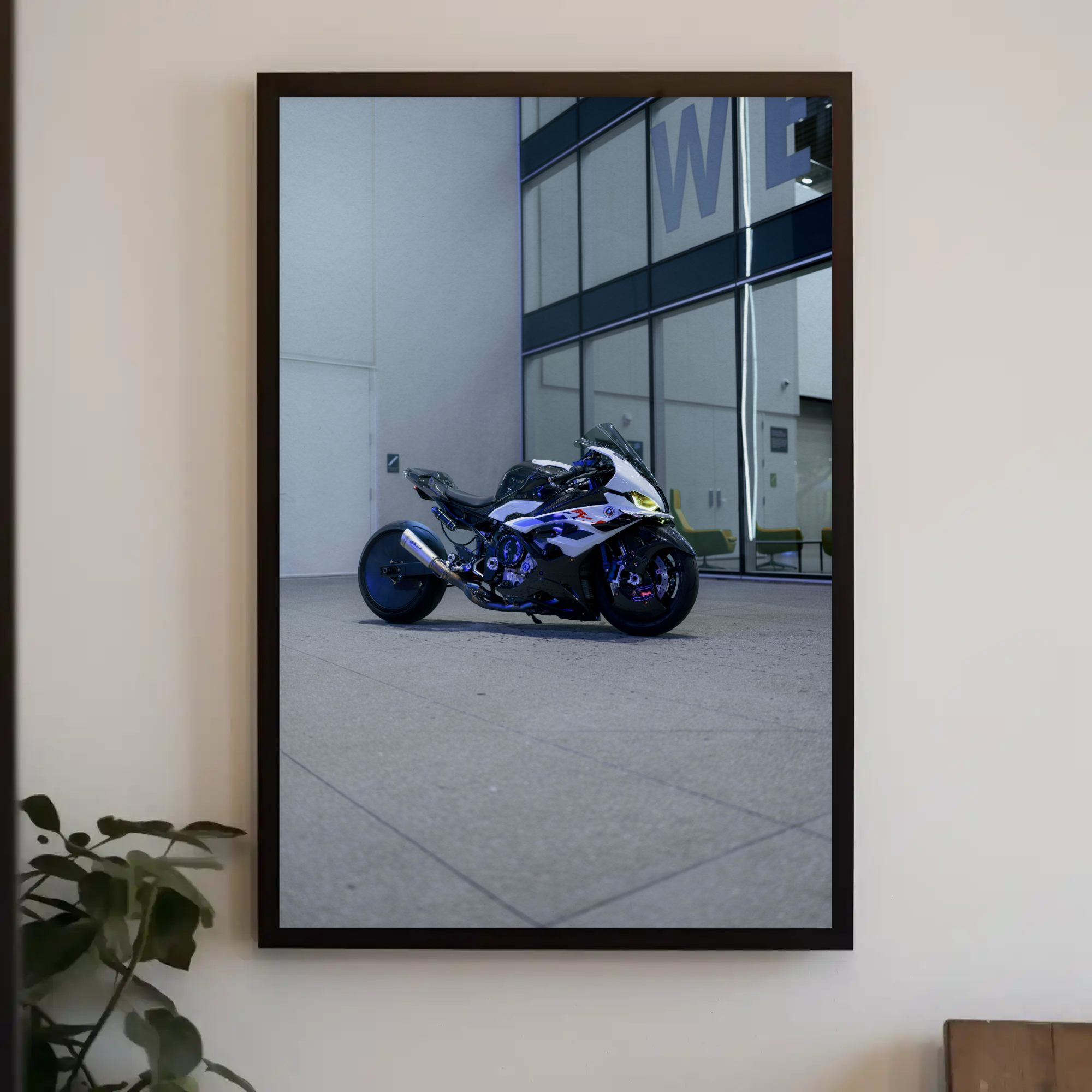 BMW S1000RR Drag Spec Motorcycle Art Print #020 - High Quality Wall Decor