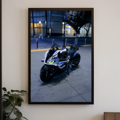 BMW S1000RR Drag Spec Motorcycle Art Print Poster #023