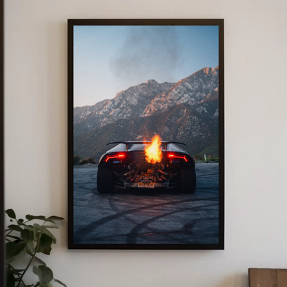 Lamborghini Huracan Wall Art #060 - Fiery Flames Edition Poster