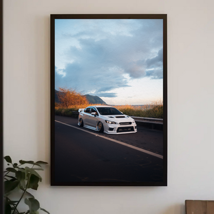 Slammed Subaru WRX Car Art Poster for Enthusiasts #042