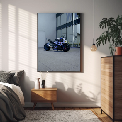 BMW S1000RR Drag Spec Motorcycle Art Print #020 - High Quality Wall Decor