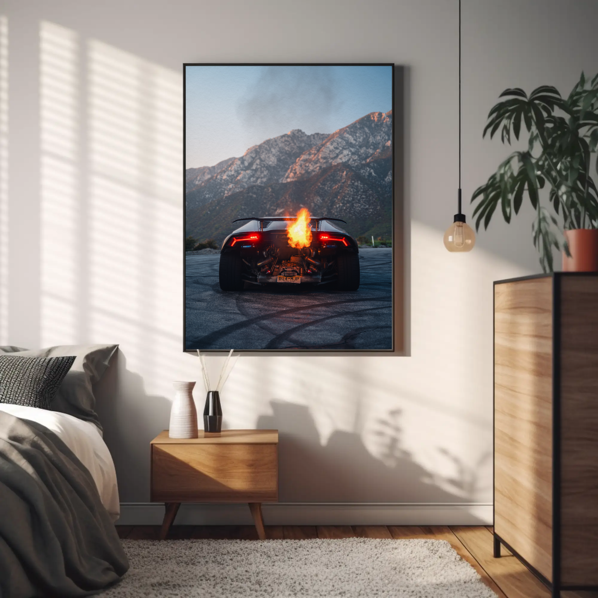 Lamborghini Huracan Wall Art #060 - Fiery Flames Edition Poster