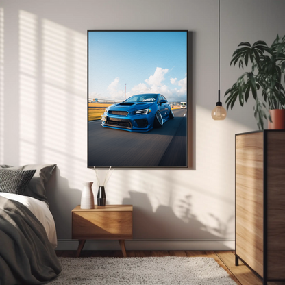 Slammed Subaru WRX Car Art Print #041 - Premium Wall Decor