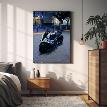 BMW S1000RR Drag Spec Motorcycle Art Print Poster #023