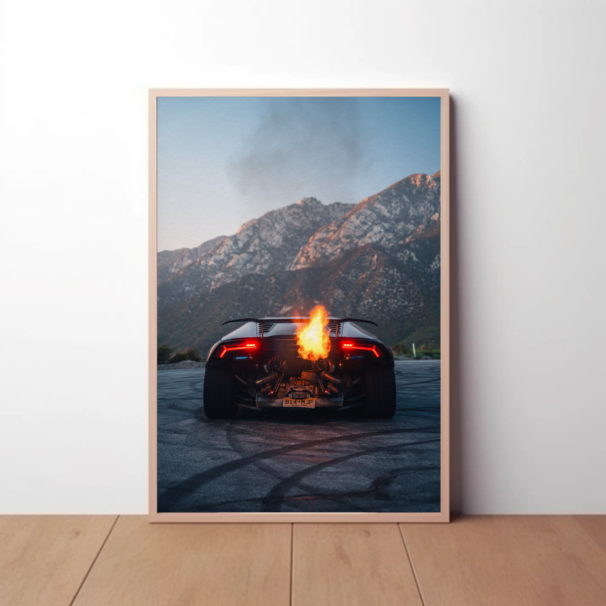 Lamborghini Huracan Wall Art #060 - Fiery Flames Edition Poster