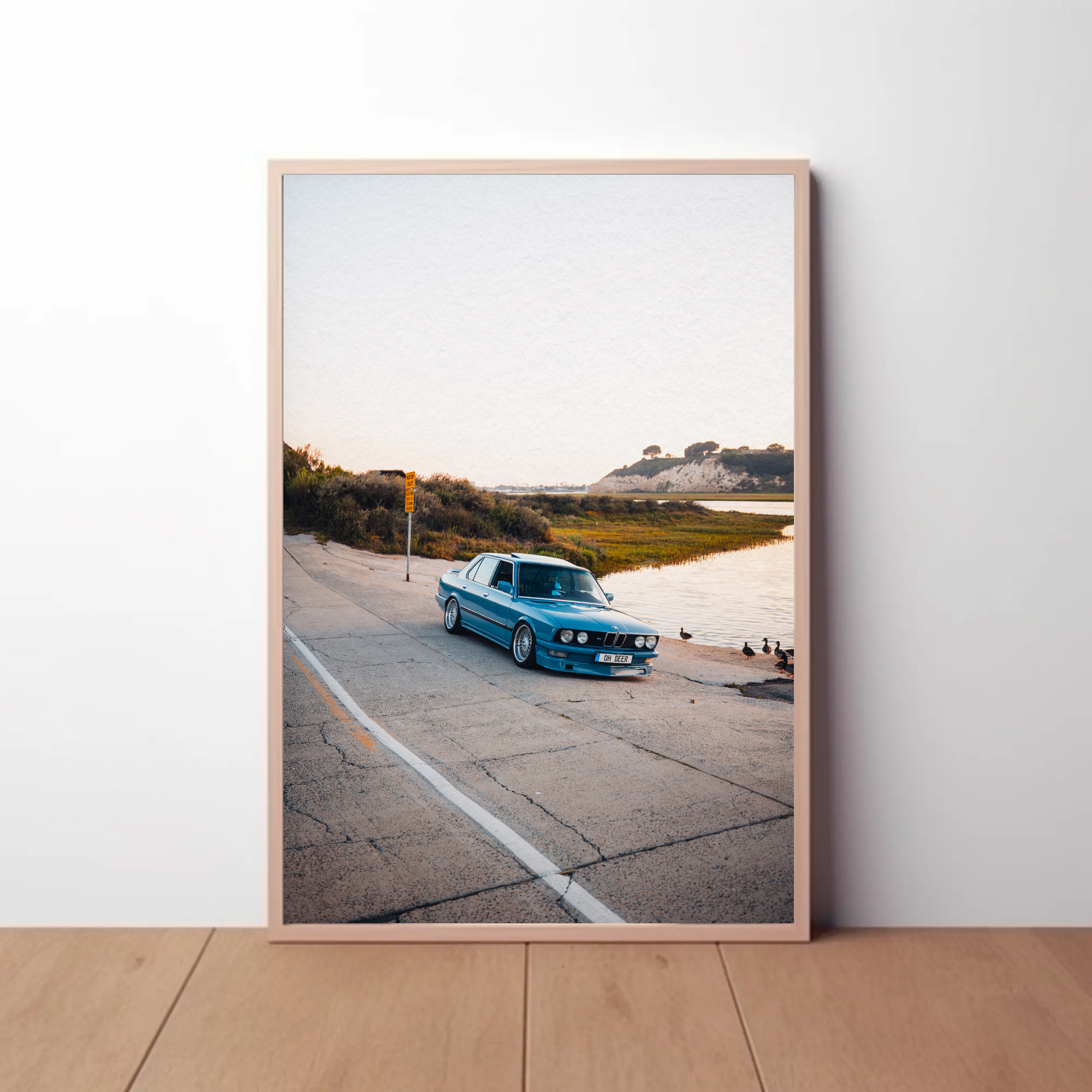 BMW E28 5 Series Classic Car Art Print Poster #001