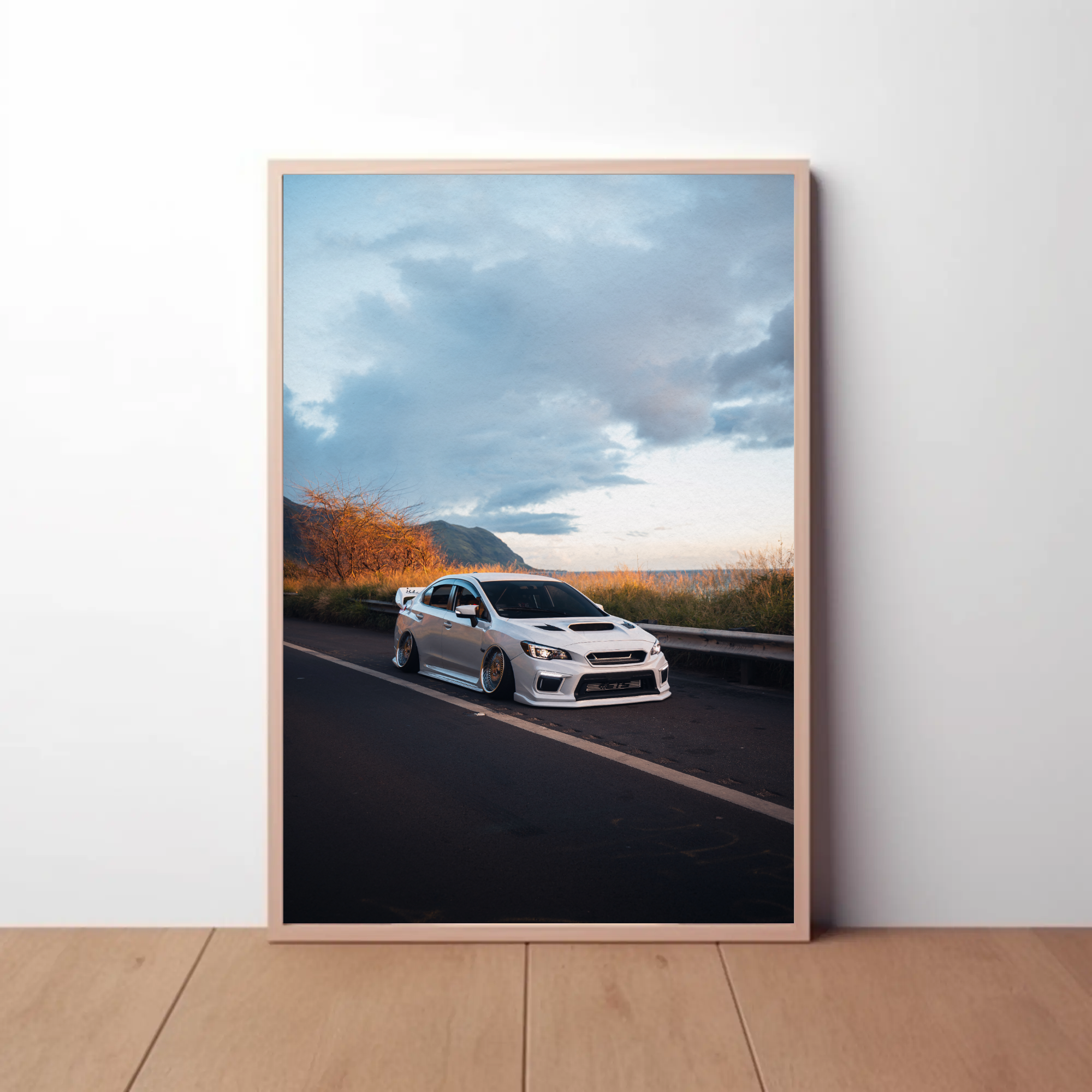 Slammed Subaru WRX Car Art Poster for Enthusiasts #042