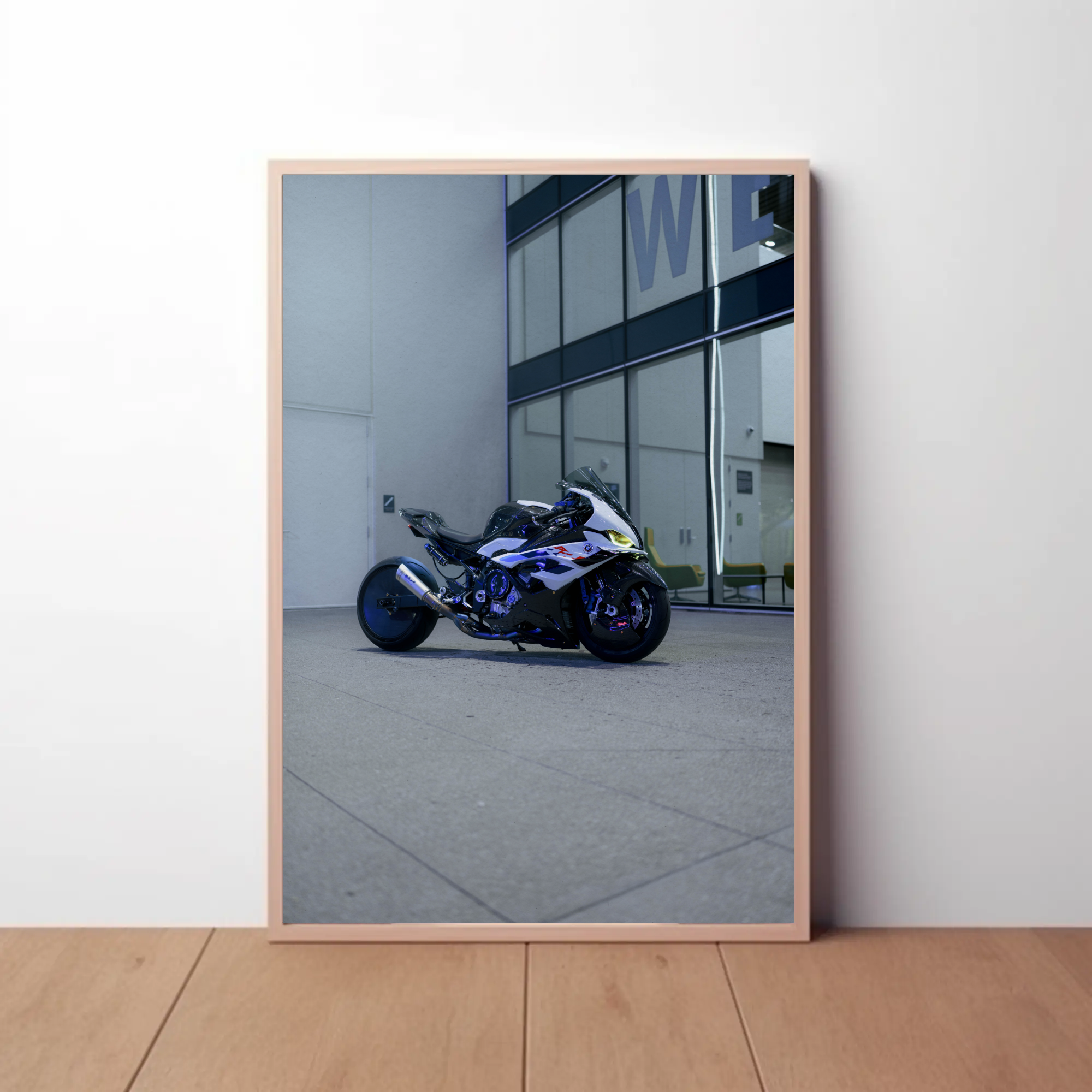 BMW S1000RR Drag Spec Motorcycle Art Print #020 - High Quality Wall Decor