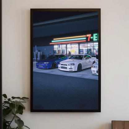 Nissan GTR R34 Skyline Automotive Car Poster #019 - Throttle Designs