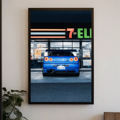 Nissan GTR R34 Skyline Automotive Car Poster #014 - Throttle Designs