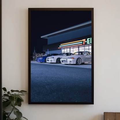 Nissan GTR R32 and R34 Skyline Automotive Car Poster #008 - Throttle Designs