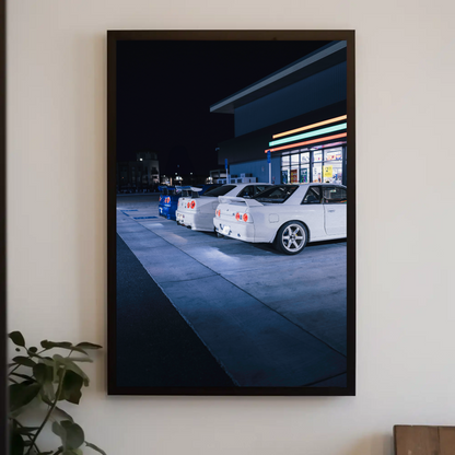 Nissan GTR R32 and R34 Skyline Automotive Car Poster #005 - Throttle Designs