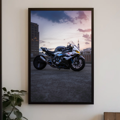 BMW S1000RR Drag Spec Motorcycle Poster #017 - Throttle Designs