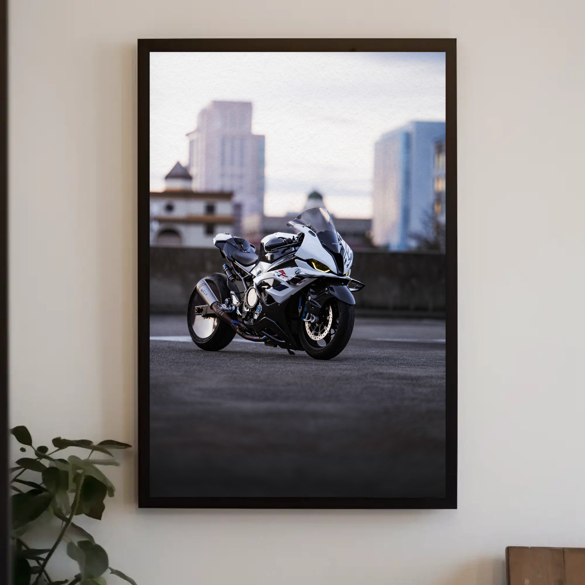 BMW S1000RR Drag Spec Motorcycle Poster #001 - Throttle Designs