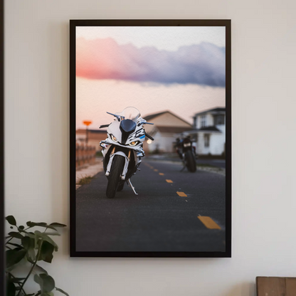 BMW S1000RR and Aprilia RSV4 1100 Factory Motorcycle Poster #004 - Throttle Designs