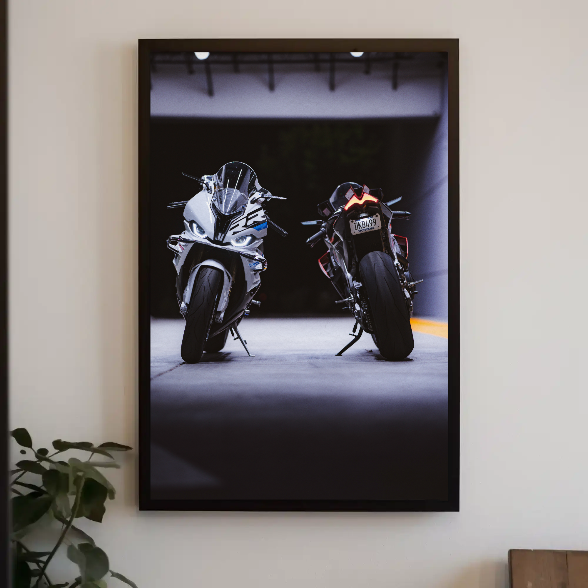 BMW S1000RR and Aprilia RSV4 1100 Factory Motorcycle Poster #003 - Throttle Designs