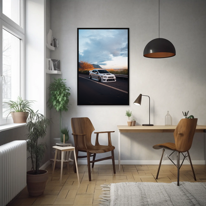 Slammed Subaru WRX Car Art Poster for Enthusiasts #042