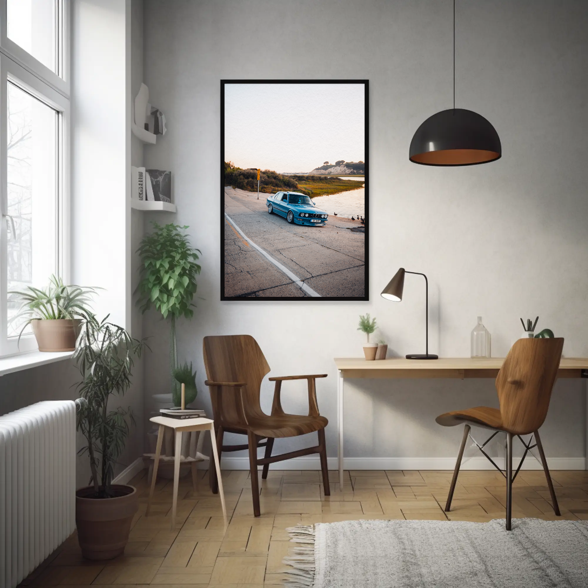 BMW E28 5 Series Classic Car Art Print Poster #001