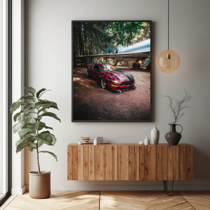 Sleek Ford Mustang S550 Car Poster #001 – Automotive Art for Enthusiasts - Throttle Designs