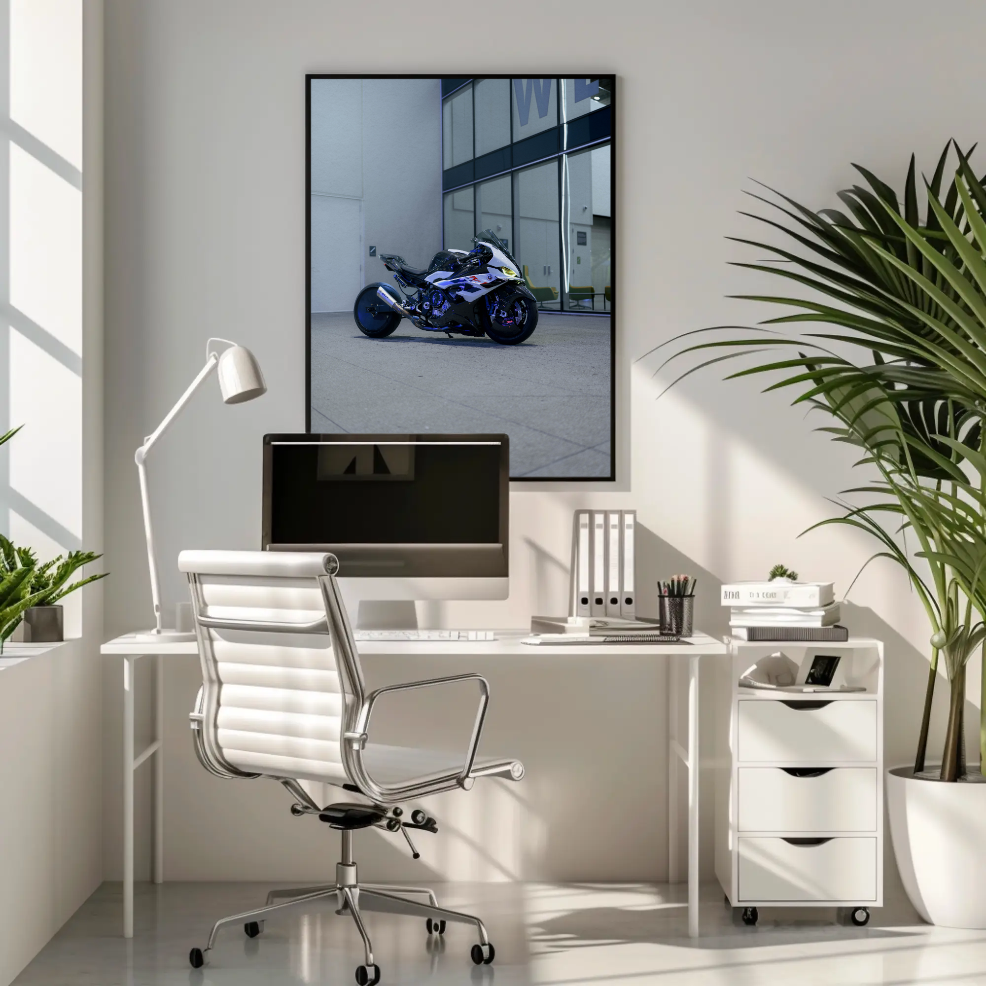 BMW S1000RR Drag Spec Motorcycle Art Print #020 - High Quality Wall Decor