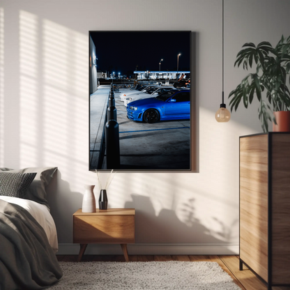 Nissan GTR R32 and R34 Skyline Automotive Car Poster #002 - Throttle Designs