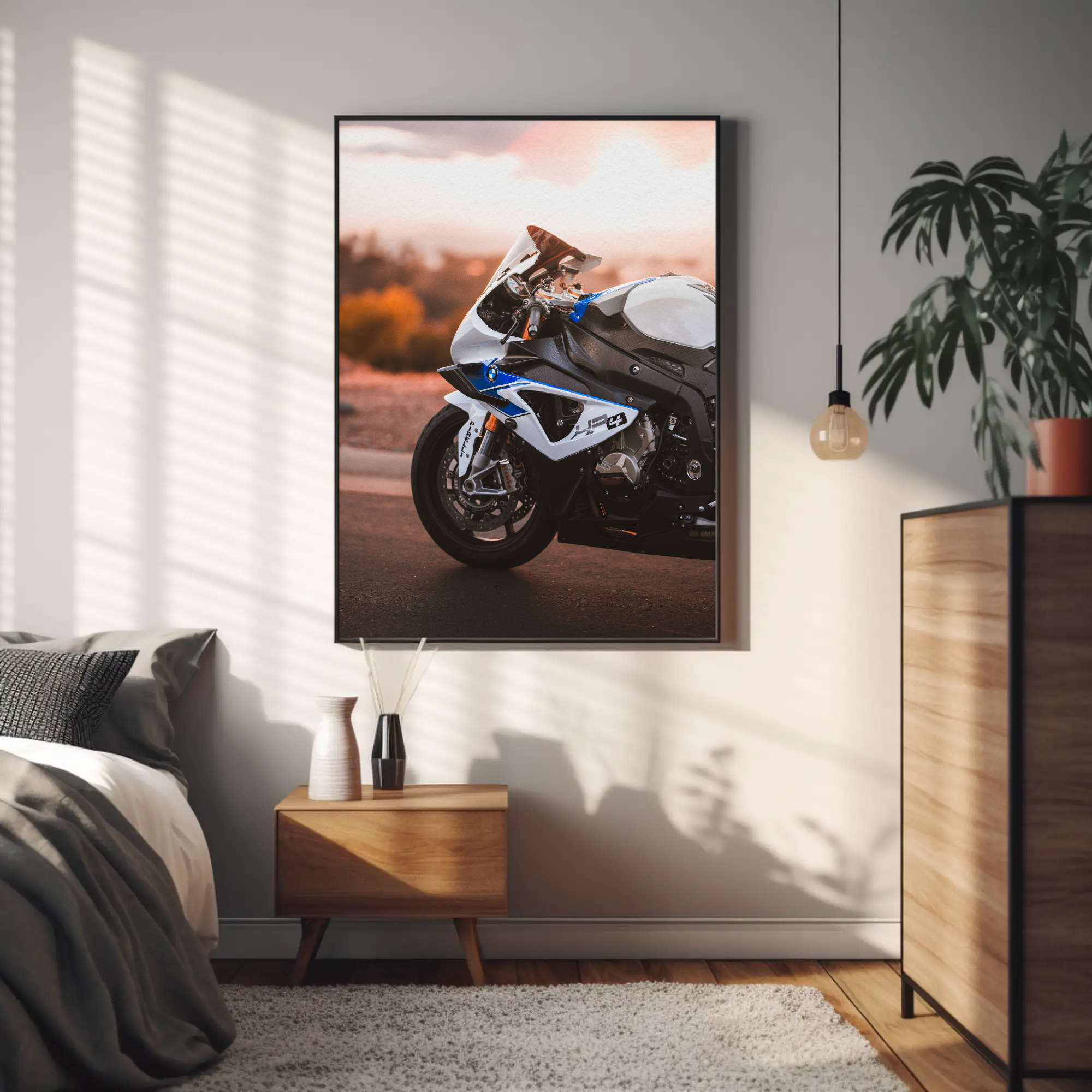 BMW S1000RR HP4 Motorcycle Poster #007 - Throttle Designs