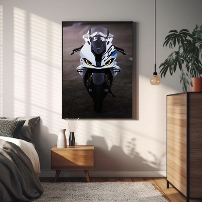 BMW S1000RR Drag Spec Motorcycle Poster #002 - Throttle Designs