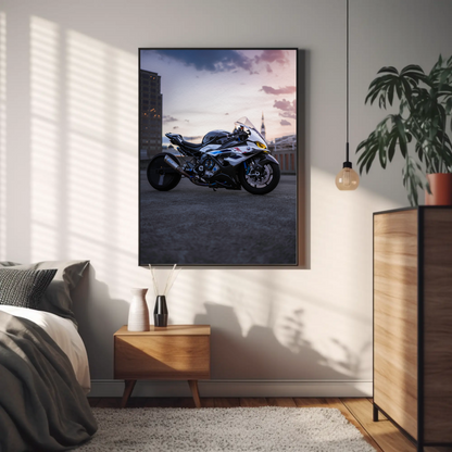 BMW S1000RR Drag Spec Motorcycle Poster #017 - Throttle Designs