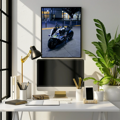 BMW S1000RR Drag Spec Motorcycle Art Print Poster #023