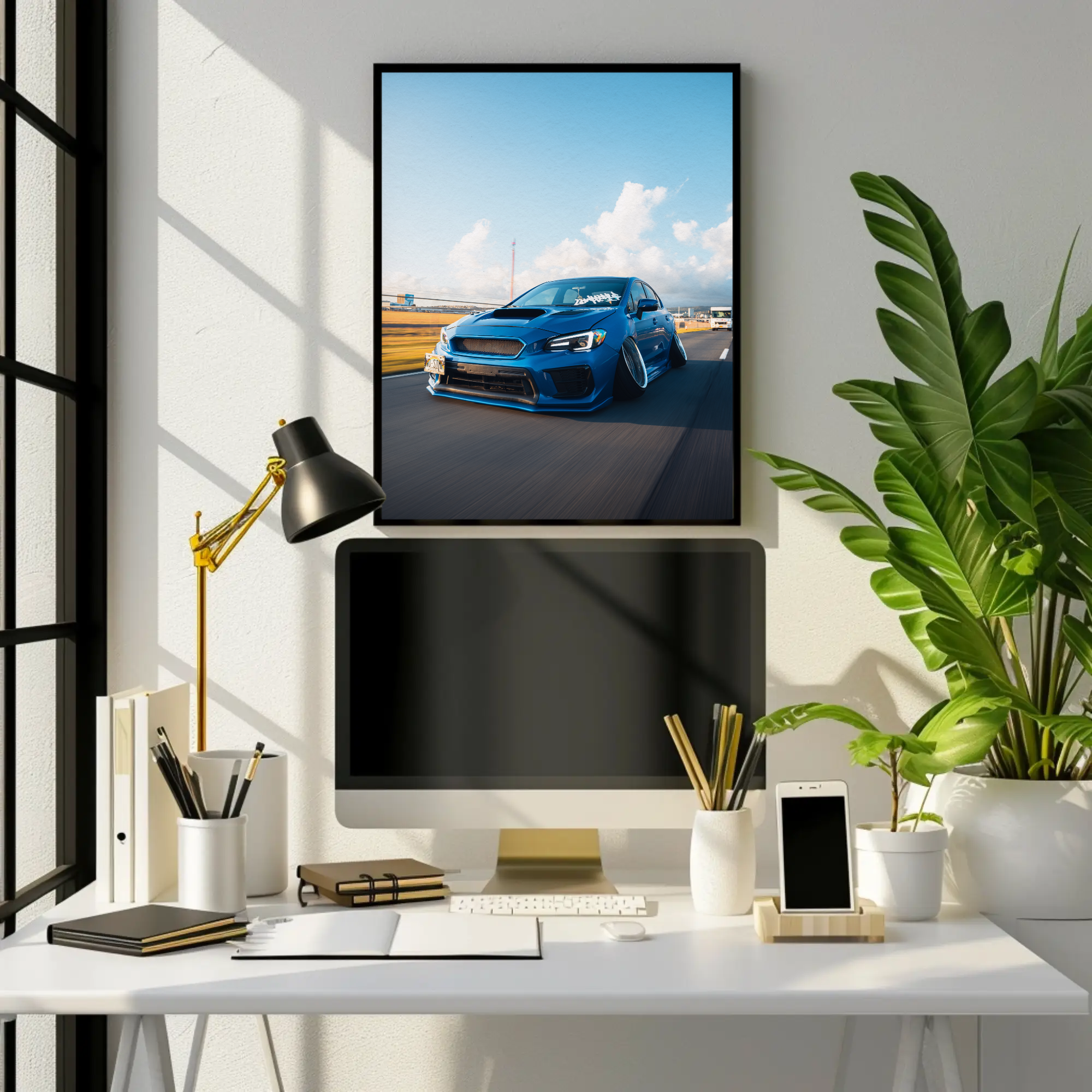 Slammed Subaru WRX Car Art Print #041 - Premium Wall Decor