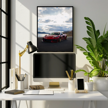 C8 Corvette Wall Art #002 - Premium Satin Automotive Poster for Enthusiasts