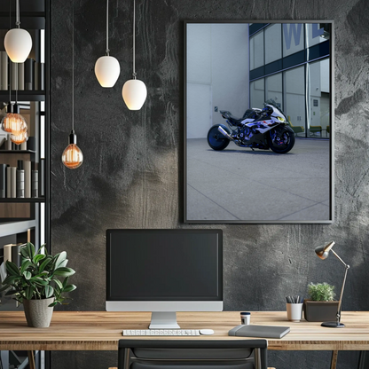 BMW S1000RR Drag Spec Motorcycle Art Print #020 - High Quality Wall Decor