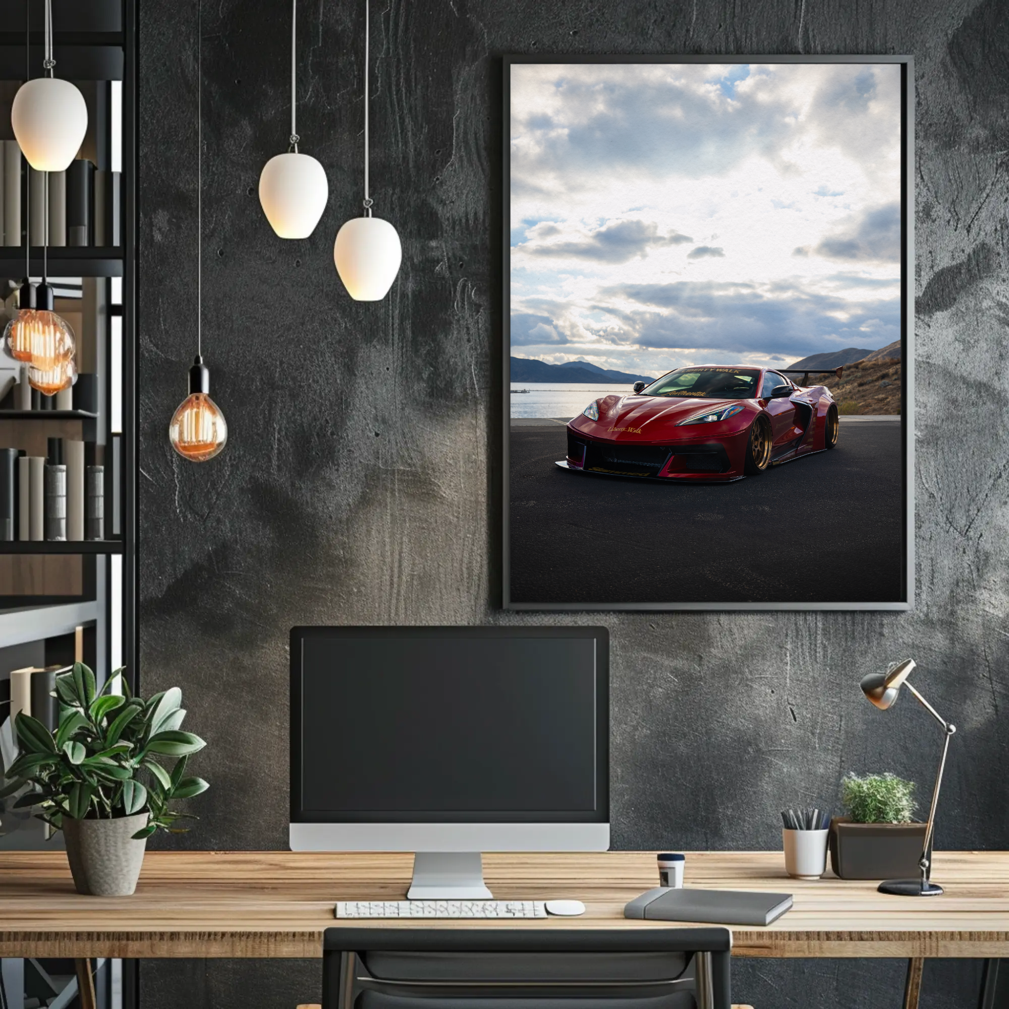 C8 Corvette Wall Art #002 - Premium Satin Automotive Poster for Enthusiasts