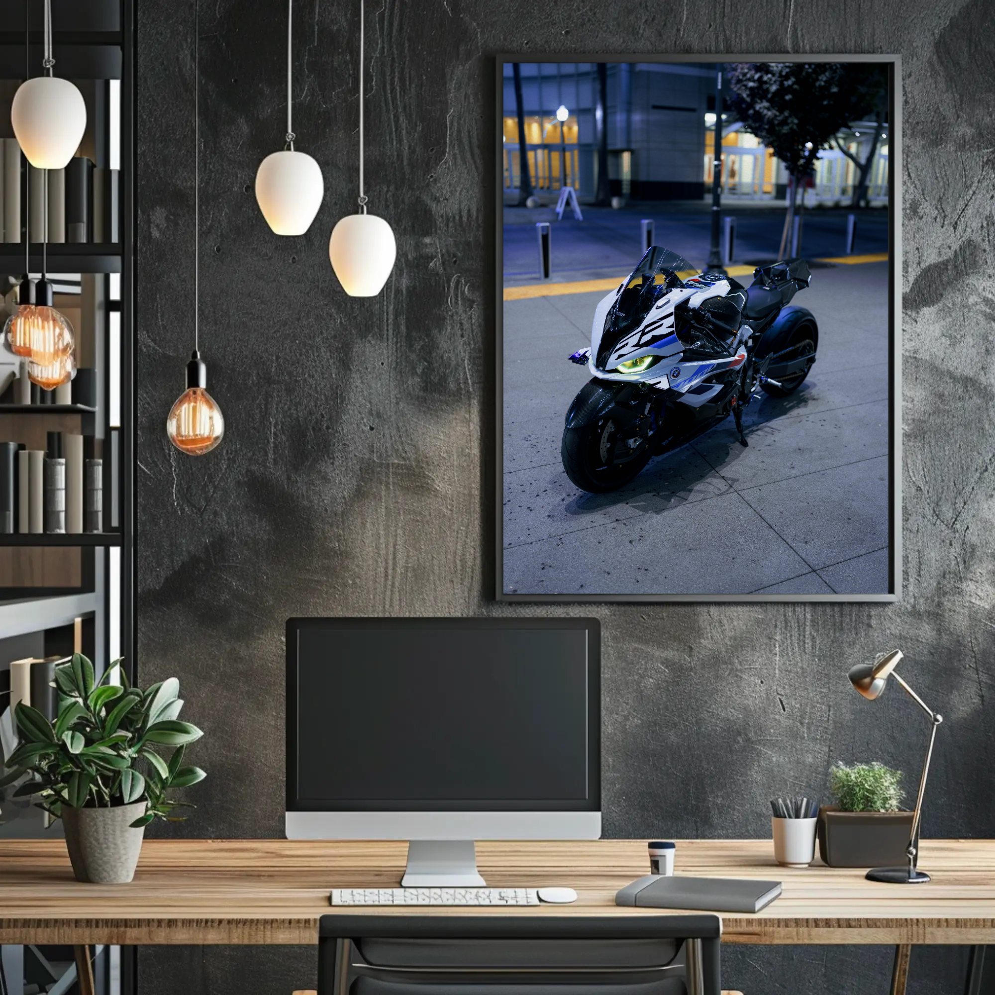 BMW S1000RR Drag Spec Motorcycle Art Print Poster #023