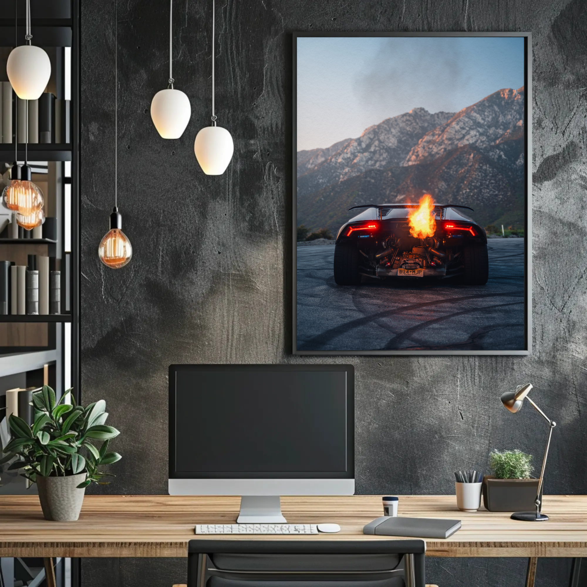 Lamborghini Huracan Wall Art #060 - Fiery Flames Edition Poster