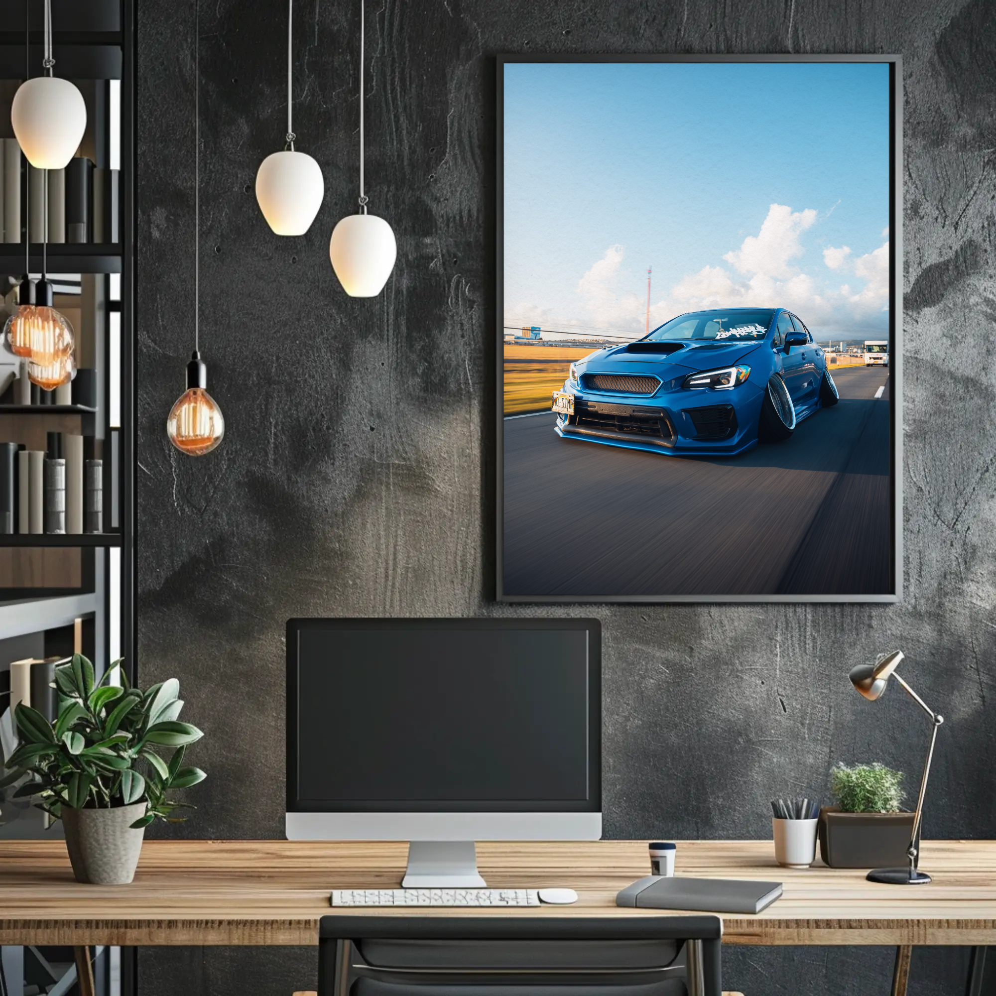 Slammed Subaru WRX Car Art Print #041 - Premium Wall Decor