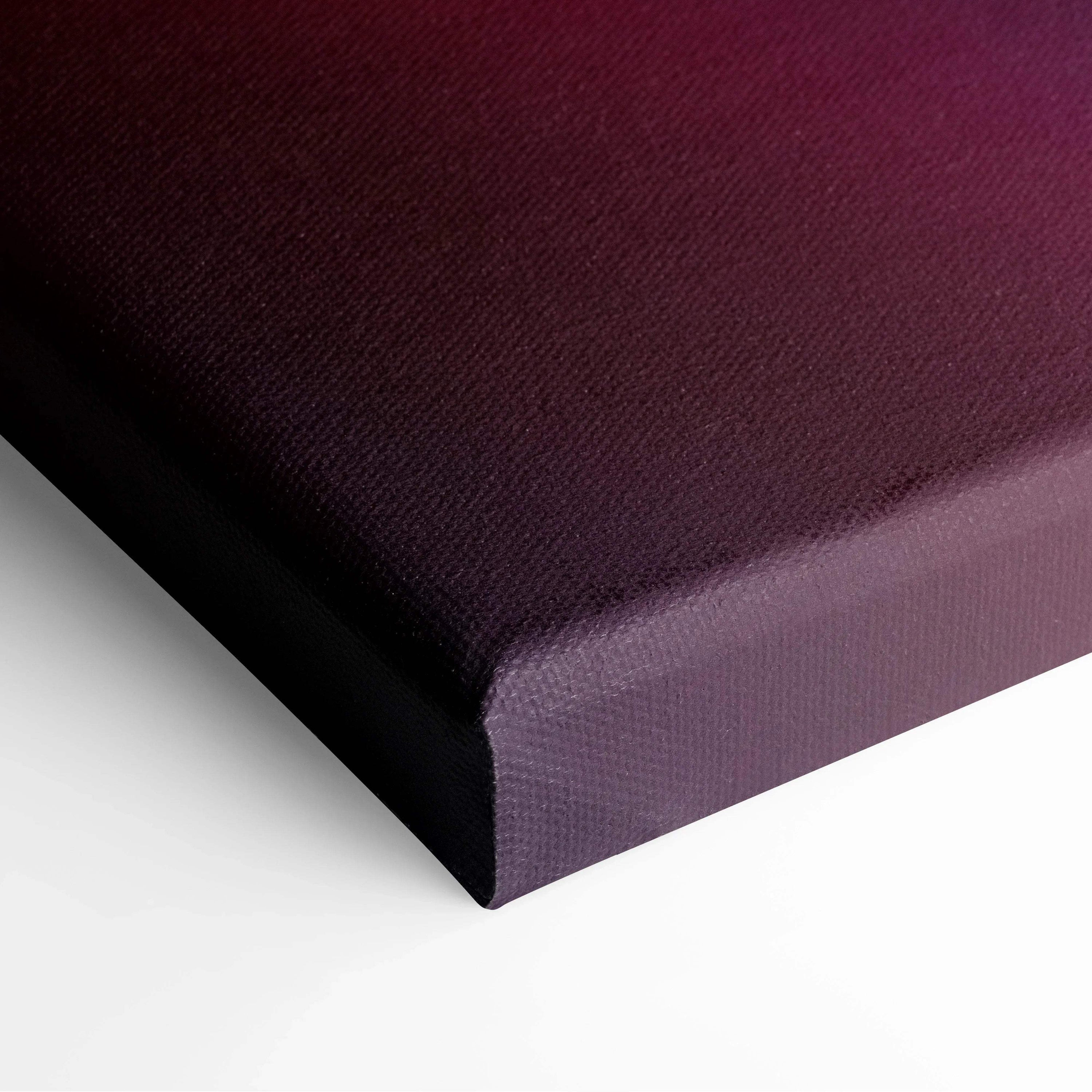 Modern abstract canvas wall art featuring bold dark purple and black swirls with textured edges.