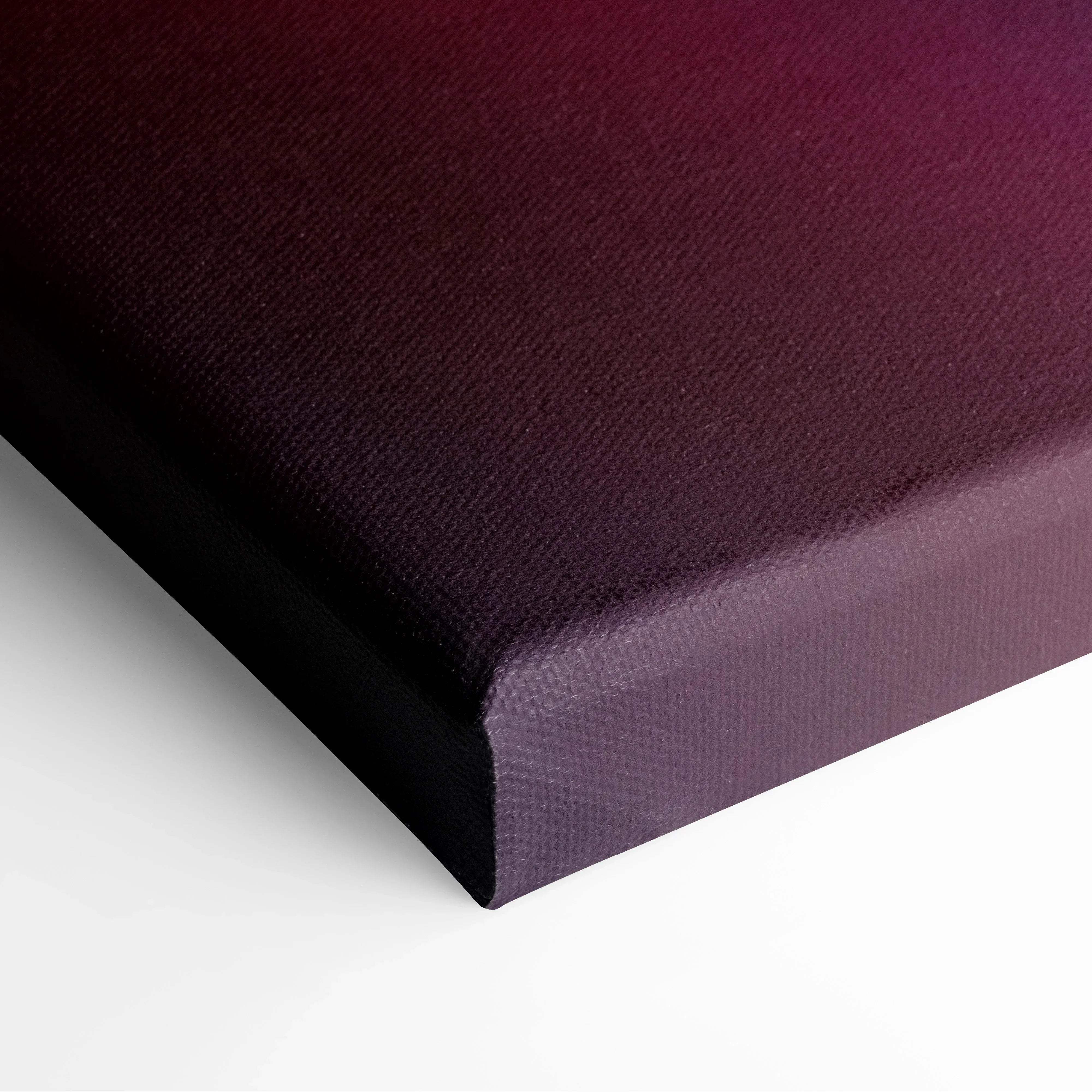 Abstract neon wave canvas wall art with textured canvas and smooth gradient from deep burgundy to muted purple