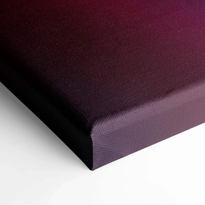 Modern abstract canvas wall art featuring bold dark purple and black swirls with textured edges.