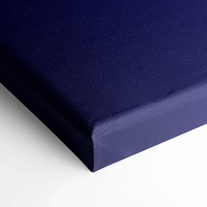 Back of deep navy blue textured woven canvas with neat edges, Minimal Night Seascape art