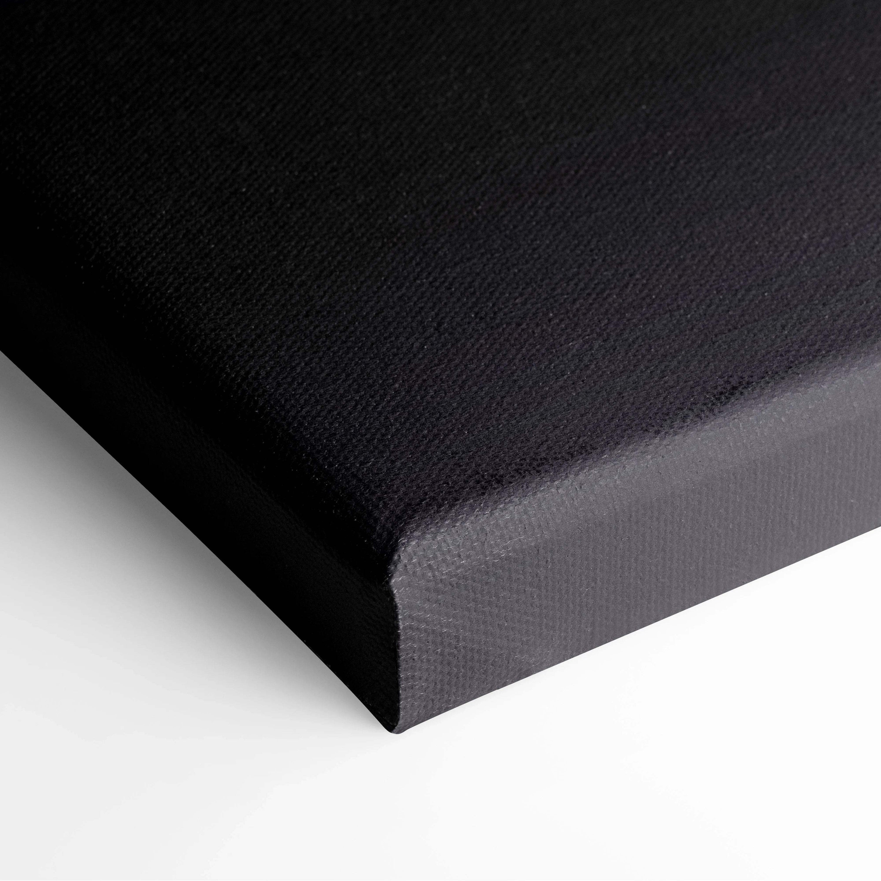 Black textured canvas print of minimalist sci-fi pastel landscape