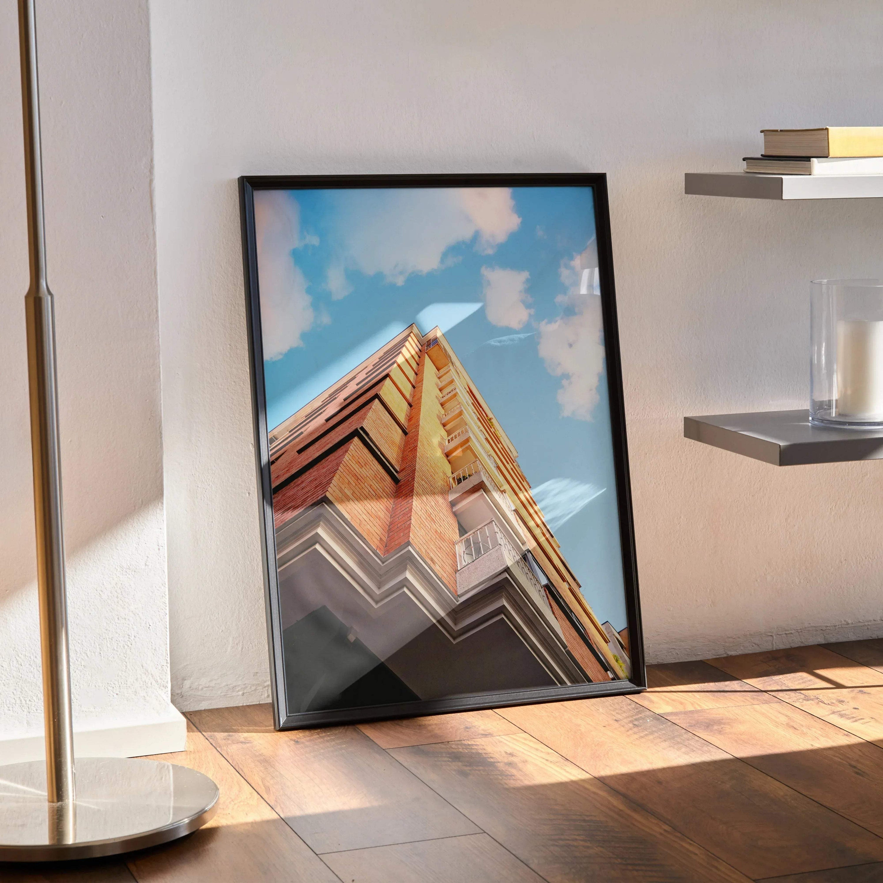Modern Urban Building Art Poster for Wall Decor | Vertical - Throttle Designs