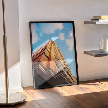 Modern Urban Building Art Poster for Wall Decor | Vertical - Throttle Designs