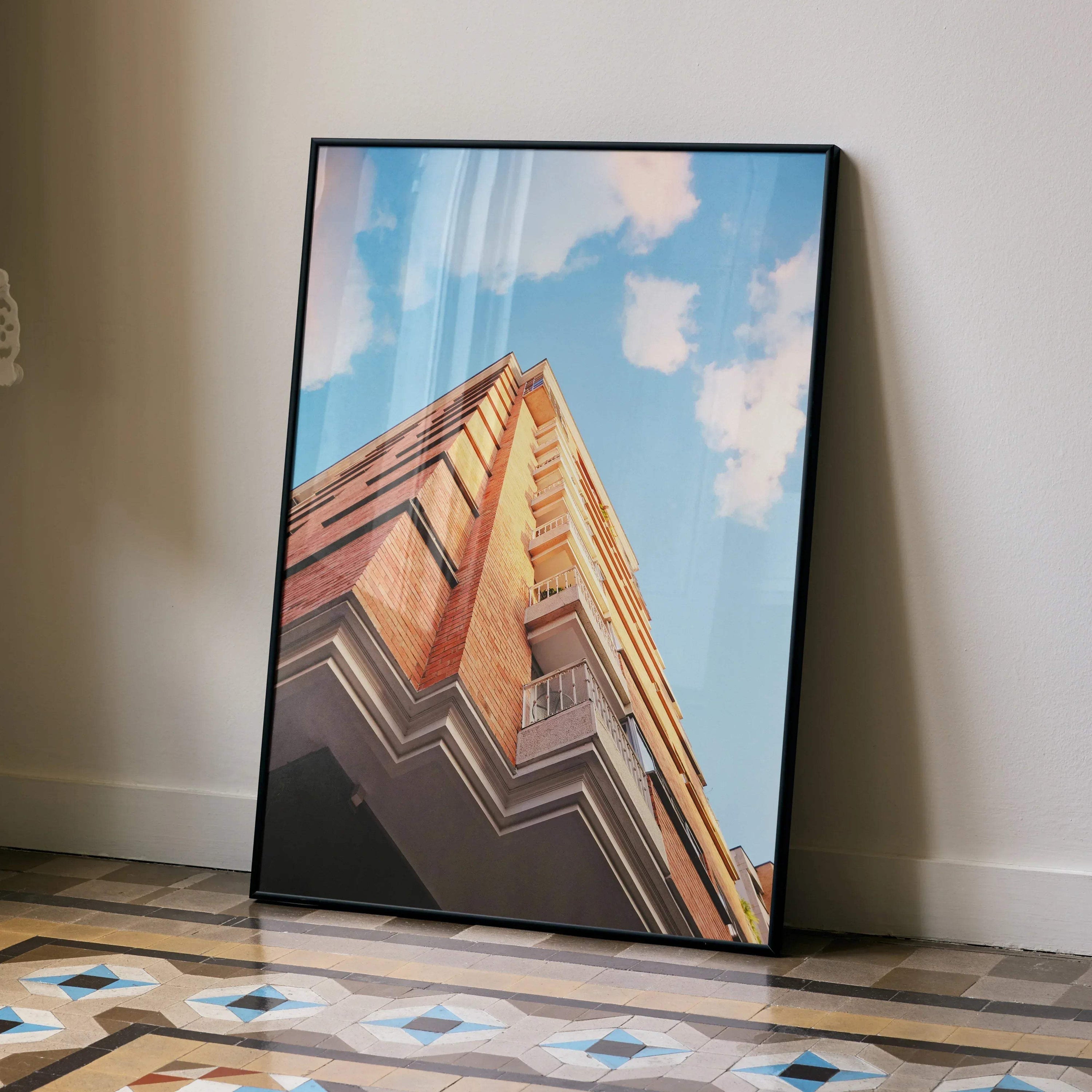 Modern Urban Building Art Poster for Wall Decor | Vertical - Throttle Designs