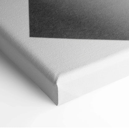 Gray textured canvas print with white edge, geometric monochrome lines art