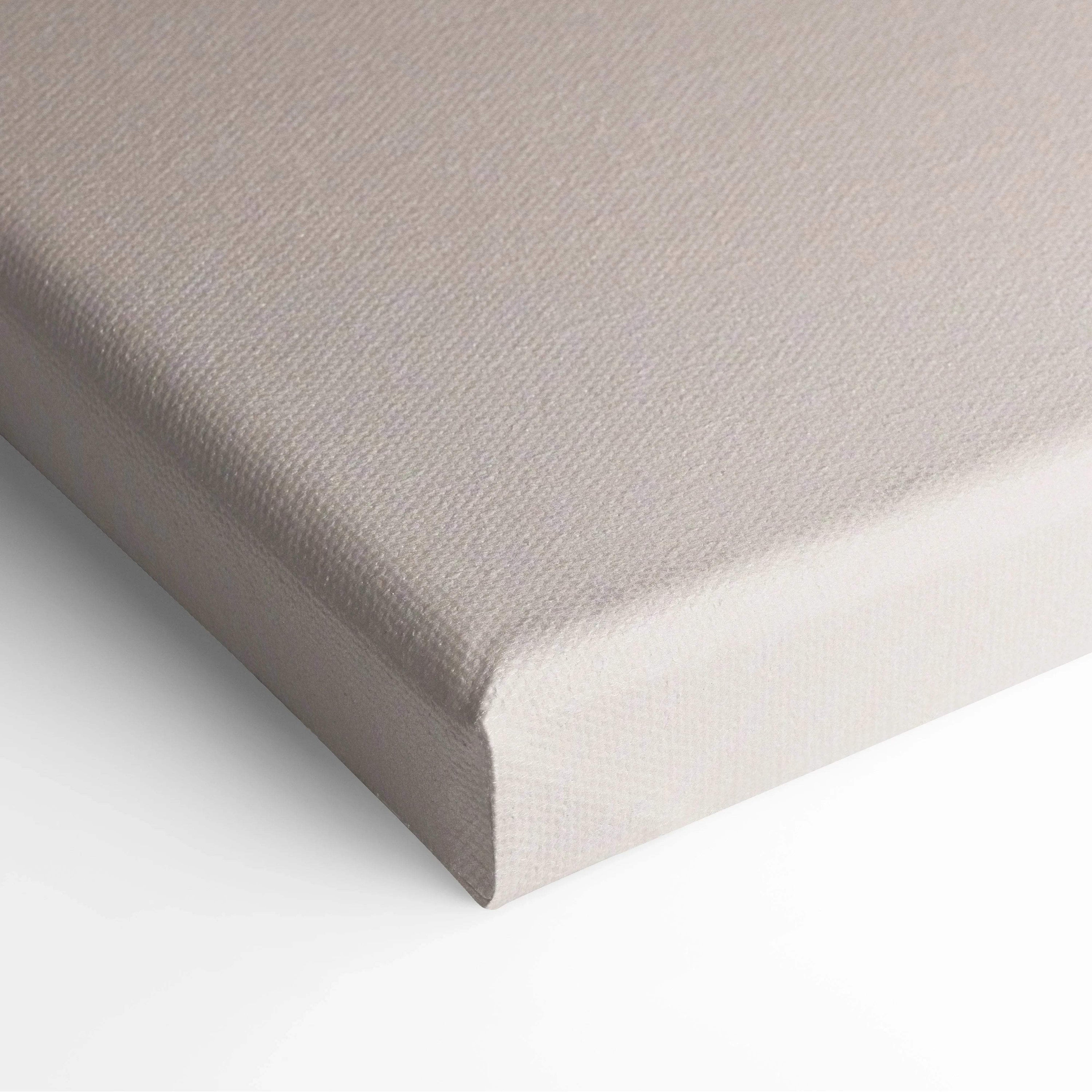 Minimal abstract beige cream blue canvas art with textured woven surface