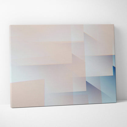 Minimal abstract geometry canvas wall art in beige, pale blue, lavender