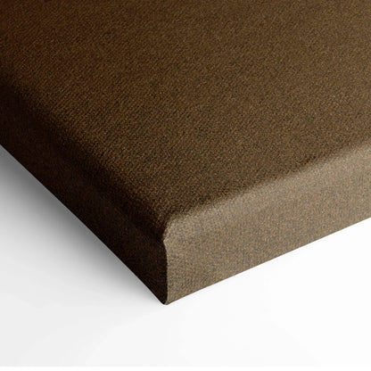 Brown textured canvas corner with clean edges for wall art display.