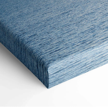 Blue textured canvas corner for mountain sunset wall art print with 1.5-inch profile.