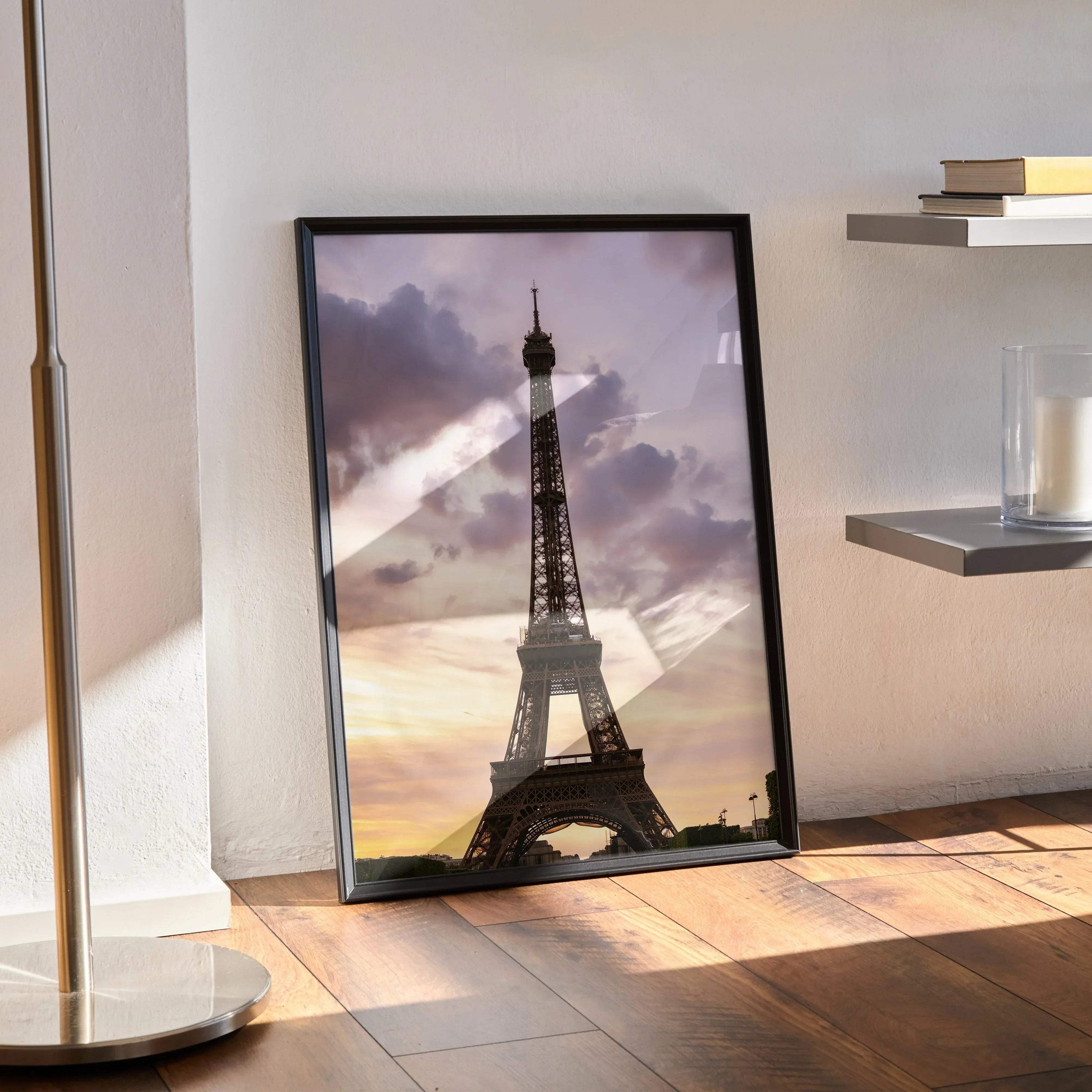 Eiffel Tower Sunset Art Print: Paris Wall Decor | Vertical - Throttle Designs